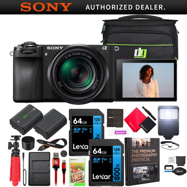 Sony a6700 Alpha APS-C 4K Mirrorless Camera Body with 55-210mm Lens Kit + Pro Bundle