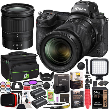 Nikon Z7II Mirrorless Camera Body Full Frame FX-Format + 24-70mm f/4 S Lens Kit Bundle