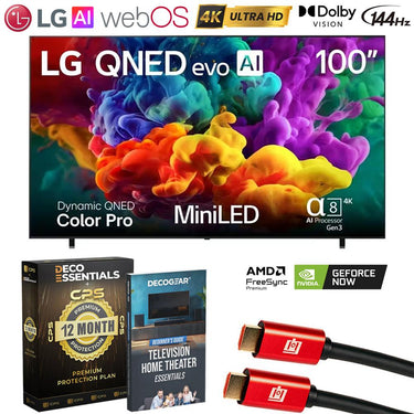 LG 100" QNED evo AI Mini LED 4K Smart TV (2026) w/ 1 Year Extended Warranty Bundle