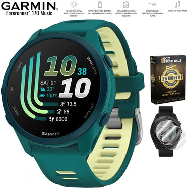 Garmin Forerunner 170 Music Teal Green/Citron with 26 Month Protection Bundle