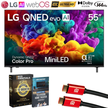 LG 55" QNED evo AI QNED84B Mini LED 4K Smart TV w/ 1 YR Warranty Bundle