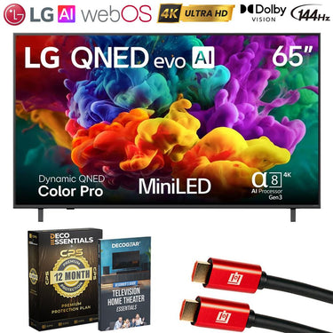 LG 65" QNED evo AI QNED84B Mini LED 4K Smart TV w/ 1 YR Warranty Bundle