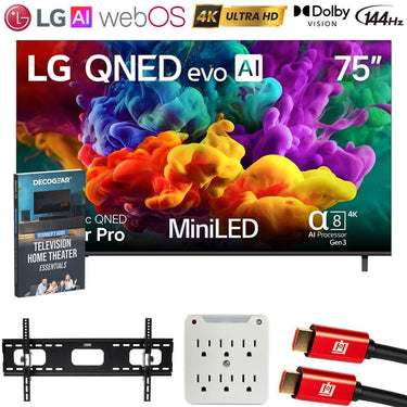 LG 75" QNED evo AI QNED84B Mini LED 4K Smart TV w/ Accessories Bundle