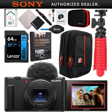Sony ZV-1 II Vlog Camera with 4K Video for Content Creators and Vloggers Black Bundle