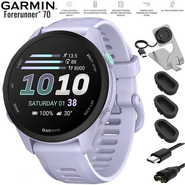 Garmin Forerunner 70 Cool Lavender with Charging Bundle