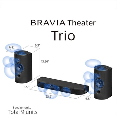 Sony BRAVIA Theater Trio, Three-Unit System w/ BRAVIA Theater Sub 9 Bundle