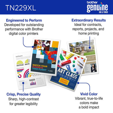 Brother Genuine High Yield Toner Cartridge Black 2 Pack + Deco Gear Print Guide