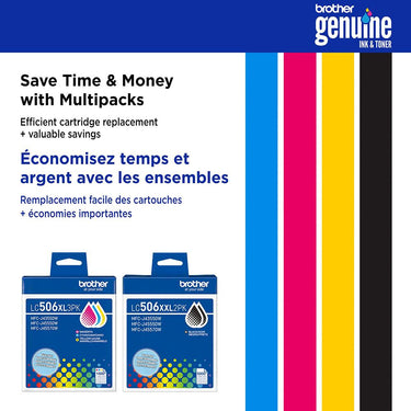 Brother Genuine High Yield Color Ink 6 Cartridges CMY with Deco Gear Print Guide