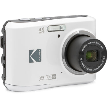 Kodak PIXPRO FZ45 16MP Digital Camera, White FZ45WH + 64GB Accessories Bundle