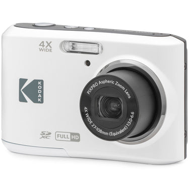Kodak PIXPRO FZ45 16MP Digital Camera, White FZ45WH + 64GB Accessories Bundle