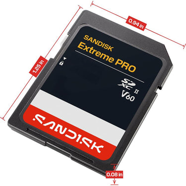 Sandisk NEW! 256GB Extreme PRO SDXC UHS-II V60 Memory Card, Up to 300MB/s Read (2026)