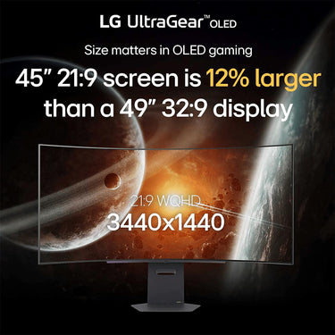 LG 45" UltraGear OLED WQHD 240Hz 800R Curved Gaming Monitor with webOS