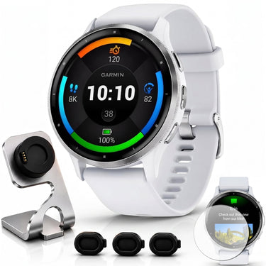 Garmin Venu 3 Health and Fitness GPS Smartwatch (45mm) + Charging Doc + Dust Cover