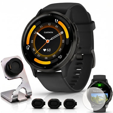 Garmin Venu 3 Health and Fitness GPS Smartwatch (45mm) + Charging Doc + Dust Cover