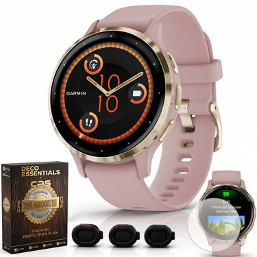 Garmin Venu 3S GPS Smartwatch Gold with Rose Case 41mm + 2 Year Warranty Bundle