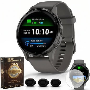 Garmin Venu 3S GPS Smartwatch Steel with Gray Case 41mm + 2 Year Warranty Bundle