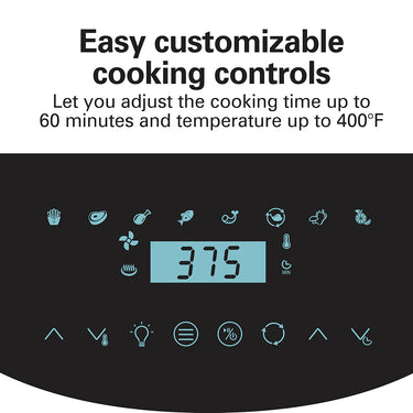 Hamilton Beach 11.6 Qt 6-in-1 Digital Air Fryer Oven with Rotisserie, Black (35073)