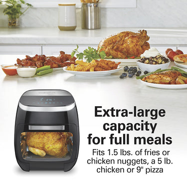 Hamilton Beach 11.6 Qt 6-in-1 Digital Air Fryer Oven with Rotisserie, Black (35073)