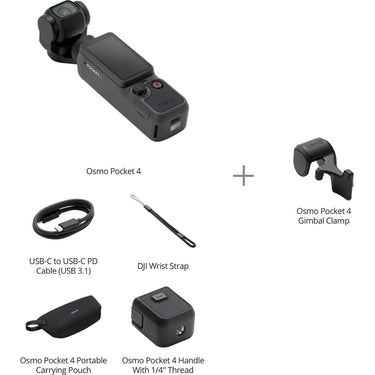 DJI Osmo Pocket 4 Standard Combo 1" CMOS 4K/240fps 3-Axis Gimbal Camera 107GB