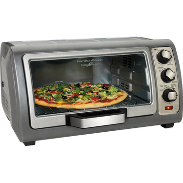 Hamilton Beach Easy Reach Toaster Oven with Convection and Roll-Top Door, Silver (31126D)