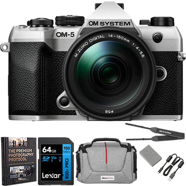 OM Systems Olympus OM-5 Mark II Camera w/M.ZUIKO 14-150mm Lens + 64GB Memory Bundle