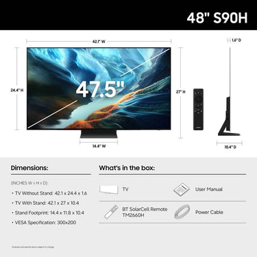 Samsung 48 inch S90H OLED 4K UHD Vision AI Smart Tizen TV (2026)