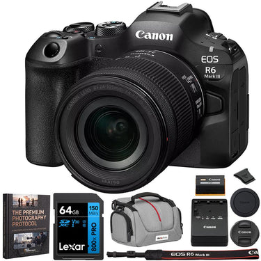 Canon EOS R6 Mark III Camera w/ RF24-105mm F4-7.1 IS STM Lens + Accessories Bundle
