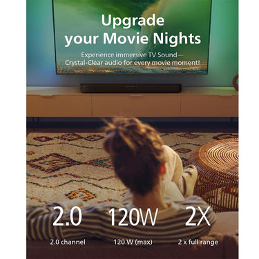 Philips B5109 2.0 Channel Bluetooth Soundbar, Dark Grey w/ Deco Gear Home Theater Guide