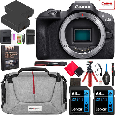 Canon EOS R100 Mirrorless Camera Body 24.1 MP 4K APS-C Kit +Essential Accessory Bundle