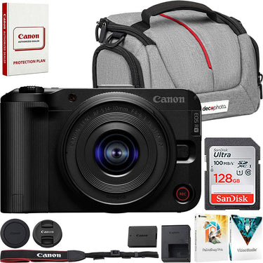 Canon EOS R50 V Mirrorless Camera w/ RF S14-30mm F4-6.3 Lens + 128GB Card Bundle