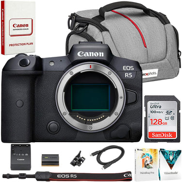 Canon EOS R5 Full Frame Mirrorless Camera Body with 45MP + Accessories Bundle
