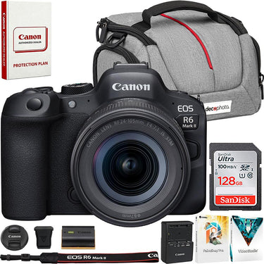 Canon R6 Mark II 24.2 MP Mirrorless Camera + 24-105mm IS STM Lens + Accessories Bundle