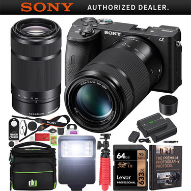 Sony a6600 Mirrorless Camera 4K APS-C ILCE-6600B + 55-210mm Lens Accessory Bundle