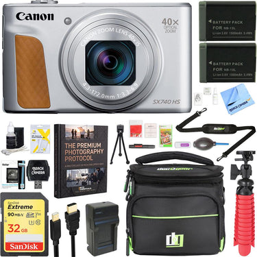 Canon PowerShot SX740 HS 20.3MP Digital Camera (Silver) +Spare Battery & Accessory Kit