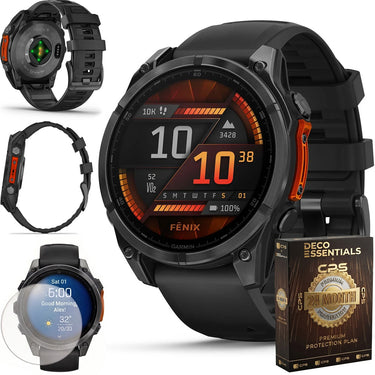 Garmin Fenix 8 51 mm, AMOLED Slate Gray with Black Silicone Band + Warranty Bundle