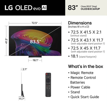 LG 65 inch OLED evo AI C6 4K Smart webOS TV (2026)