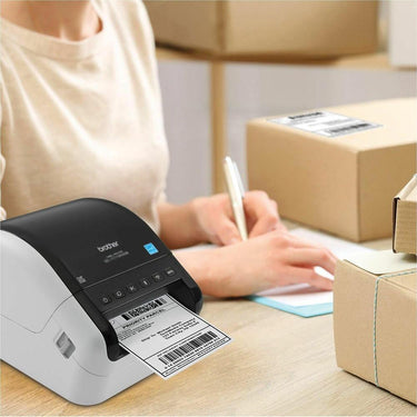 Brother QL-1100 Wide Format Monochrome Label Printer w/ Deco Essentials Guide Bundle