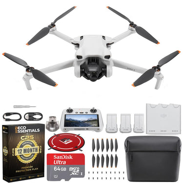 DJI Mini 3 Fly More Combo w/ RC 4K HDR Portable Drone + 12 Month Protection Pack