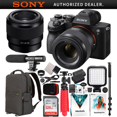 Sony a7R IV Mirrorless Full Frame Camera + 50mm F1.8 FE Lens SEL50F18F Kit Bundle