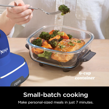 Ninja CRISPi 5-in-1 Portable Glass Air Fry Cooking System (Renewed) + 5 Pcs Knife Set