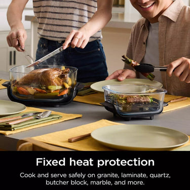 Ninja CRISPi 5-in-1 Portable Glass Air Fry Cooking System (Renewed) + 5 Pcs Knife Set
