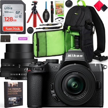 Nikon Z50II Mirrorless Camera 4K DX Body + 16-50mm VR Lens Kit + Accessories Bundle