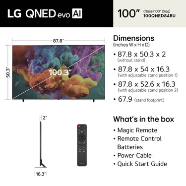 LG 100" Class QNED evo AI Mini LED 4K Smart TV (2026 Model)