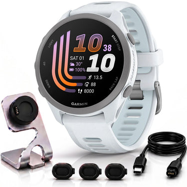 Garmin Forerunner 170 Whitestone/Cloud Blue with Charging Bundle