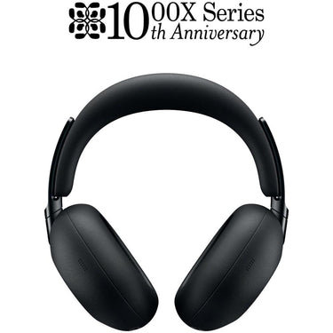 Sony 1000X THE COLLEXION Wireless Headphones, Black / Deco Essentials Wood Stand