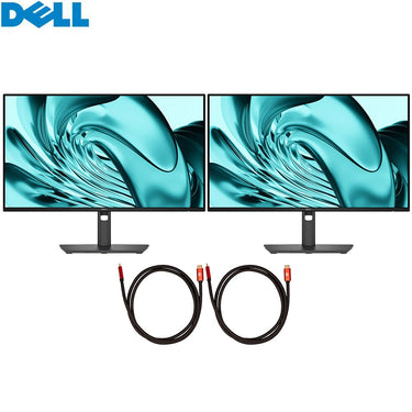 Dell 24" Full HD 120Hz LED Monitor with USB Hub 2 Pack + 2x 6FT HDMI Cable