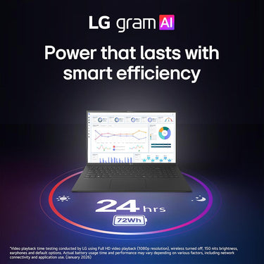 LG gram 15" Copilot+ PC Intel Ultra 7, 32GB RAM, 1TB SSD Touch Laptop, Black