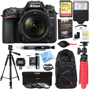 Nikon D7500 20.9MP Digital SLR Camera + AF-S 18-140mm ED VR Lens Deluxe Accessory Kit
