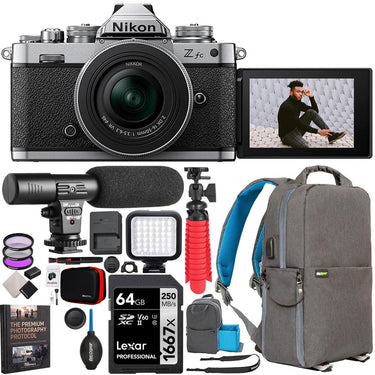 Nikon Z fc DX-Format Mirrorless Camera Body Black +16-50mm f3.5-6.3 VR Lens Kit Bundle