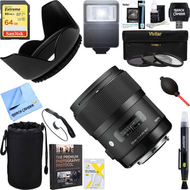 Sigma Art Wide-angle lens AF 35mm F1.4 HSM Lens for Nikon+64GB Ultimate Kit